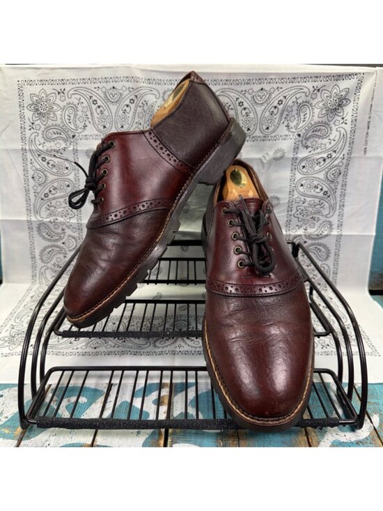 H.S. Trask Oxfords Men\'s Dress Shoes 1035 Red Brown Leather Saddle Size 10.5M main image 10